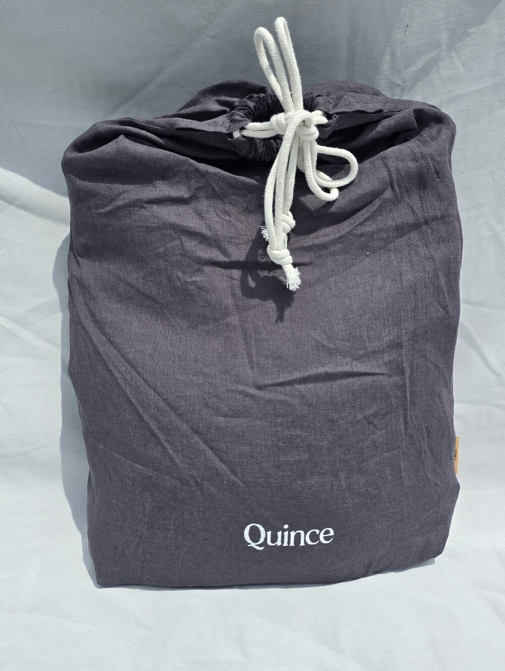 Quince Twin 100% European Linen Charcoal  1 Standard Sham Duvet Cover